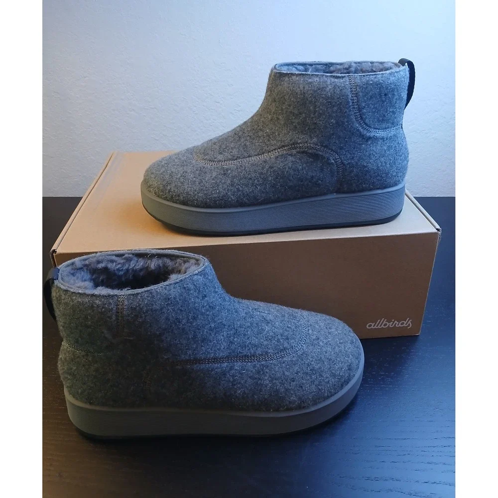 Allbirds Kiwi Boot Mens 10 Medium Grey Pebble Grey Wool Ankle Boots A12156M100